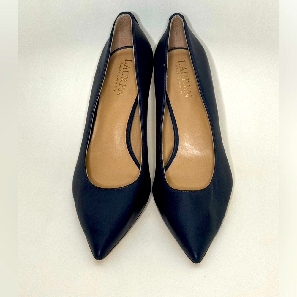 *SOLD* New Lauren Ralph Lauren Lanette Pumps Leather Navy Blue Size 6.5B